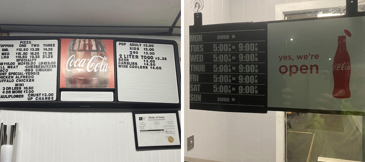 Pizza Post Menu